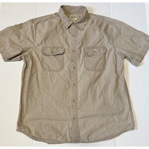 ORTON BROTHERS - Men's Solid Washed Canvas Short Sleeve Shirt - X-Large - XL